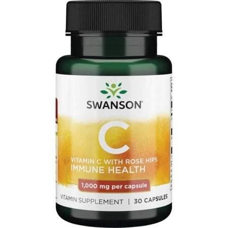 Swanson Witamina C 30kaps 1000mg +róża