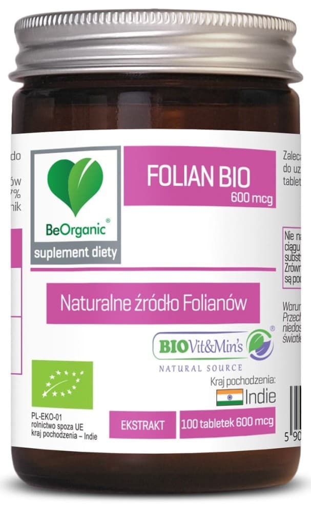 BeOrganic Folian bio 600mcg 100tabl