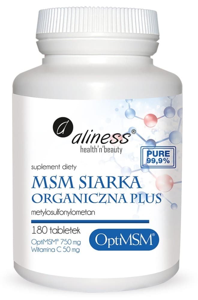 MSM Siarka Organiczna PLUS - Metylosulfonylometan 180 tabletek